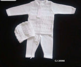 Chant De Joie 4PC KNIT DOTS TOP + BOTTOM + BONNET + BLANKET